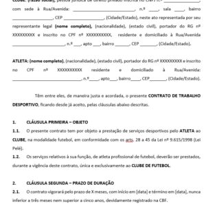 Contrato de Jogador Profissional